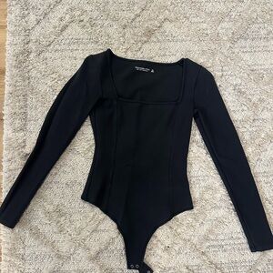 Black Abercrombie Long Sleeve Bodysuit